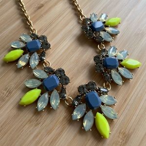 J. Crew Slate Opalescent and Neon Necklace